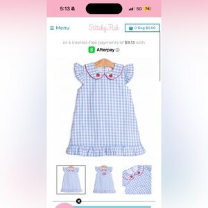 Adorable Blue and White Checkered Kids Dress
